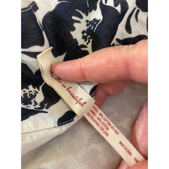 Anthropologie Maeve Women's Blue Silk Blend Multi Floral Dress - 6 - Picture 9 of 13